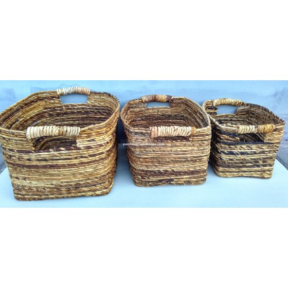 Banana recta basket set of 3 handicraft