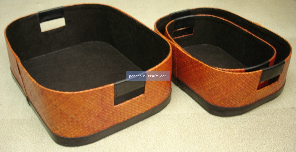 Pandanus Oval Basket set of 3 handicraft