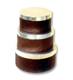Pandanus Round Hat Box set of 3 handicraft